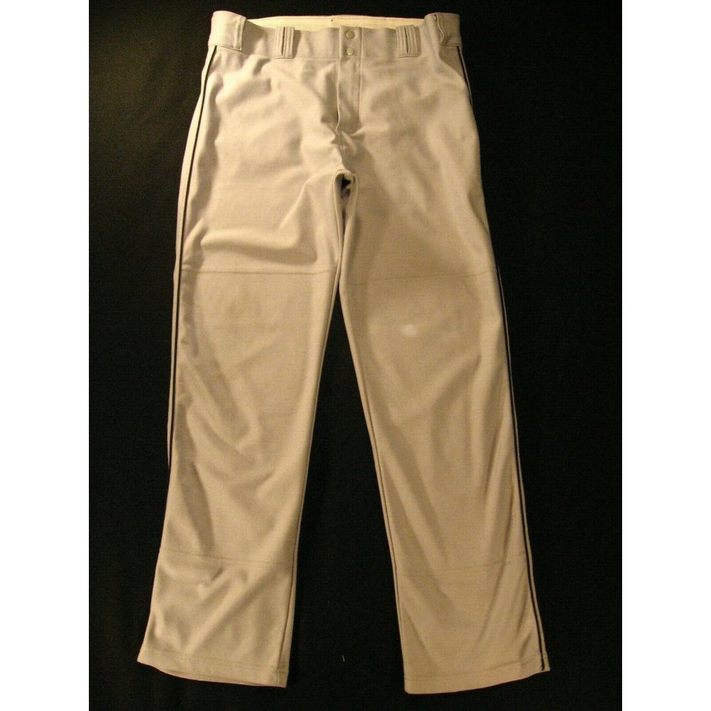 A4 100% Polyester Sports Adult Men's Baseball Uniform Pants Gray Black Stripes S